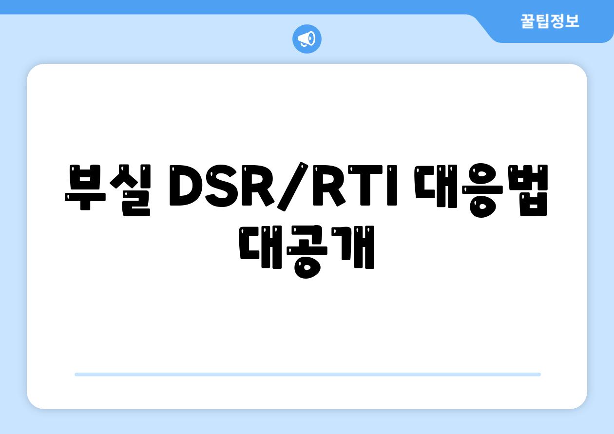 부실 DSR/RTI 대응법 대공개