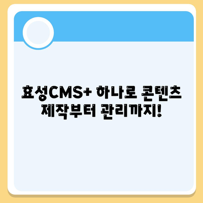 효성CMS+로 CMS 간편하게 관리하는 법