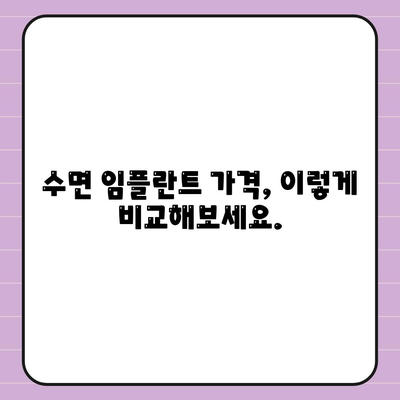 수면 임플란트 가격