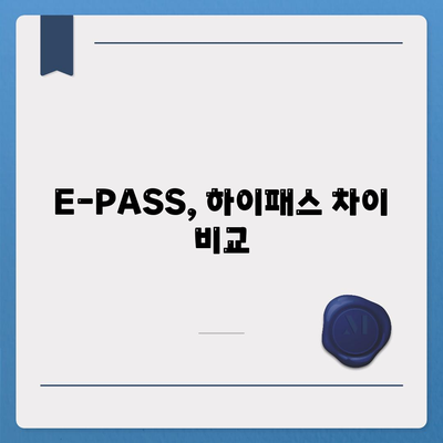 E-PASS, 하이패스 차이 비교