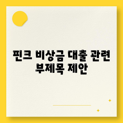 핀크 비상금 대출