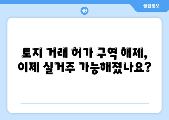 토지 거래 허가 구역 해제, 실거주 조건 신청 방법