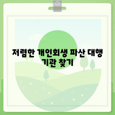 개인회생 및 파산 신청 절차, 비용, 진행 방법, 저렴한 대행 기관