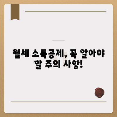 월세 소득공제 신청 방법 및 조건