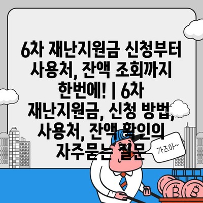 6차 재난지원금 신청부터 사용처, 잔액 조회까지 한번에! | 6차 재난지원금, 신청 방법, 사용처, 잔액 확인