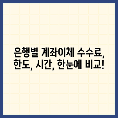 내 돈, 안전하게 보내는 방법! 은행별 계좌이체 상세 가이드 | 계좌이체, 은행, 수수료, 한도, 시간