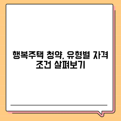 LH 행복주택 신청, 입주자격과 방법