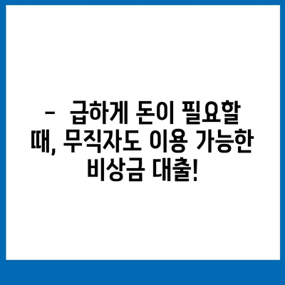 무직자도 OK! 비상금 마련, 쉬운 대출 방법 알아보기 | 비상금 대출, 무직자 대출, 소액 대출, 급전