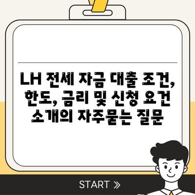 LH 전세 자금 대출 조건, 한도, 금리 및 신청 요건 소개