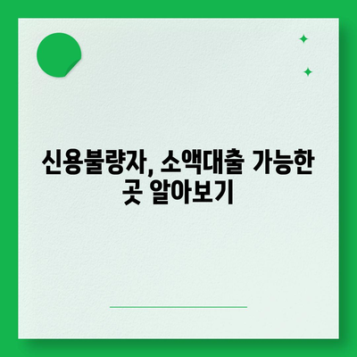 신불자 소액대출 가능한 곳 찾기| 대출 조건 & 추천 정보 | 신용불량자, 소액대출, 대출정보, 금융