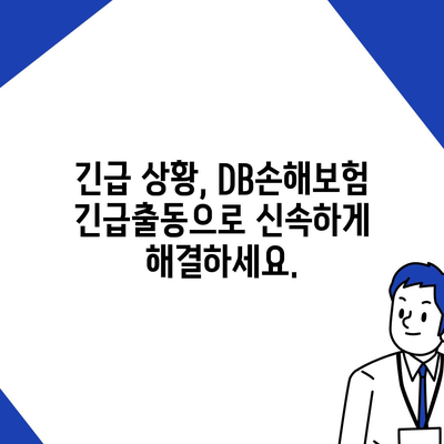 DB손해보험 긴급출동 서비스| 빠르고 안전하게! | 자동차 사고, 긴급 상황, 24시간 지원