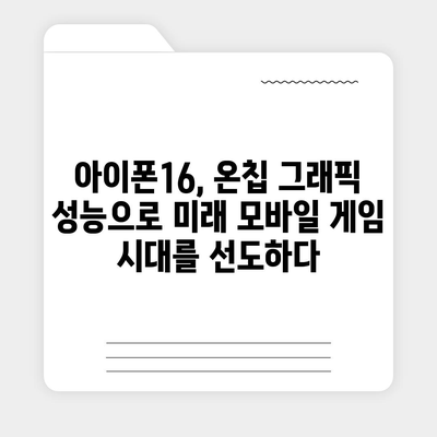 온칩 그래픽 성능을 보여주는 아이폰16 벤치마크