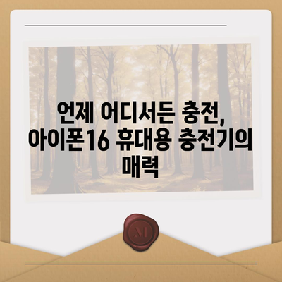 아이폰16 휴대용 충전기 | 휴대성의 정의