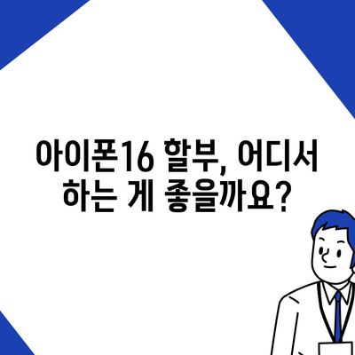 아이폰16 할부 기관 추천 | 신뢰할 수 있는 파트너