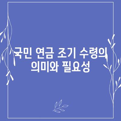 국민 연금 조기 수령의 장단점과 나이 조건 신청