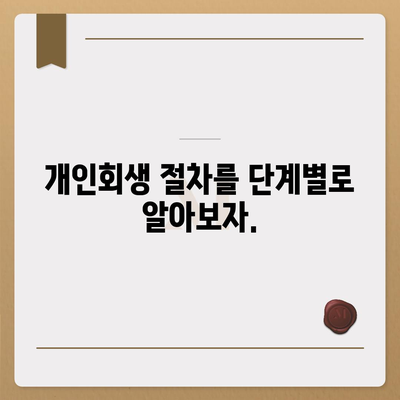 개인회생 신청 기간 및 절차 비용 안내