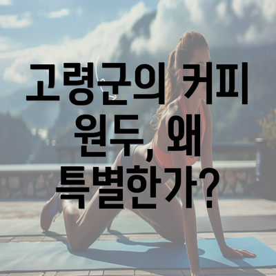 고령군의 커피 원두, 왜 특별한가?