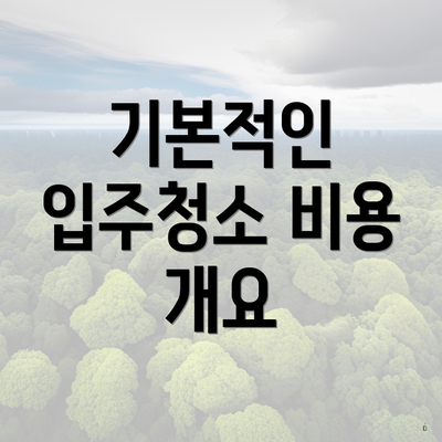 기본적인 입주청소 비용 개요