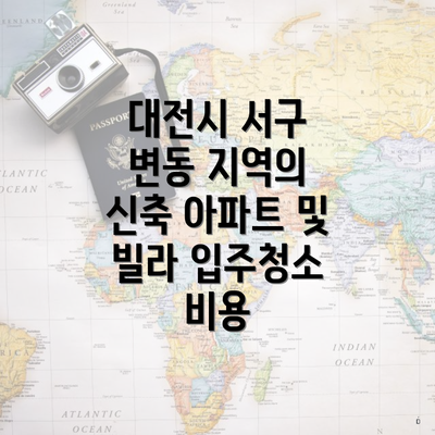 대전시 서구 변동 지역의 신축 아파트 및 빌라 입주청소 비용