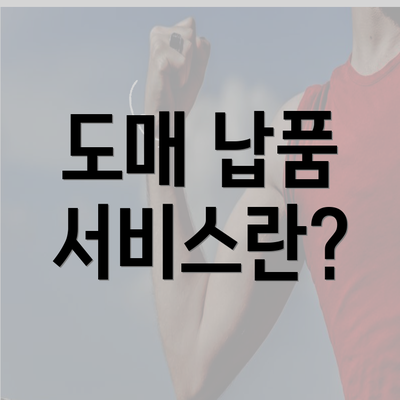 도매 납품 서비스란?