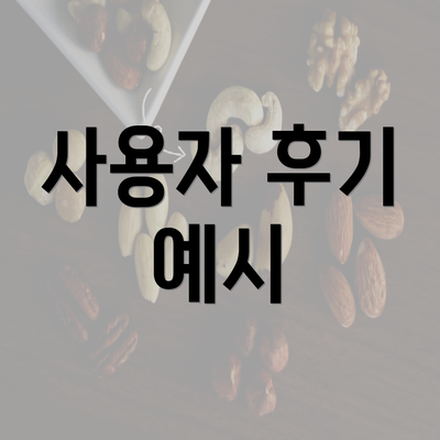 사용자 후기 예시