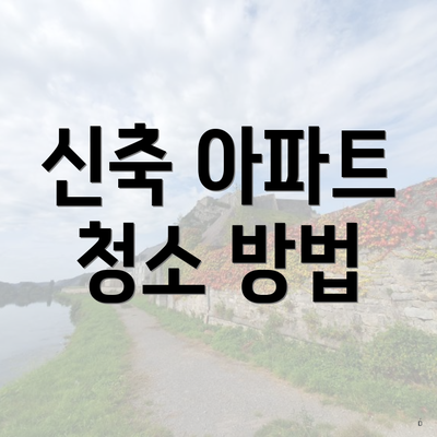 신축 아파트 청소 방법