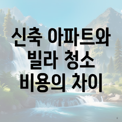 신축 아파트와 빌라 청소 비용의 차이