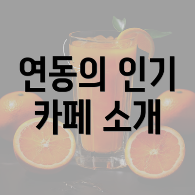 연동의 인기 카페 소개