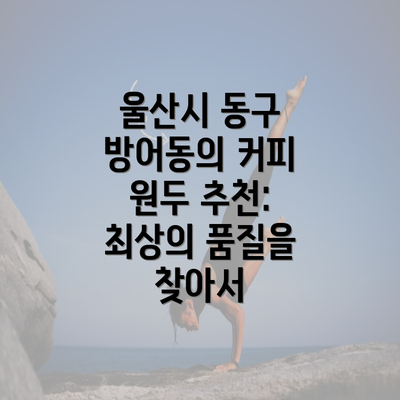 울산시 동구 방어동의 커피 원두 추천: 최상의 품질을 찾아서