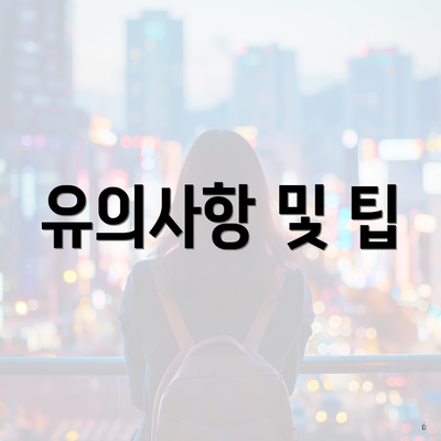 유의사항 및 팁