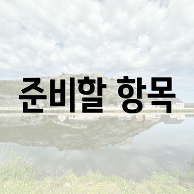 준비할 항목