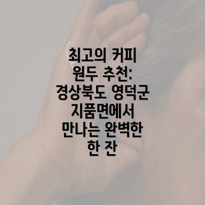 최고의 커피 원두 추천: 경상북도 영덕군 지품면에서 만나는 완벽한 한 잔