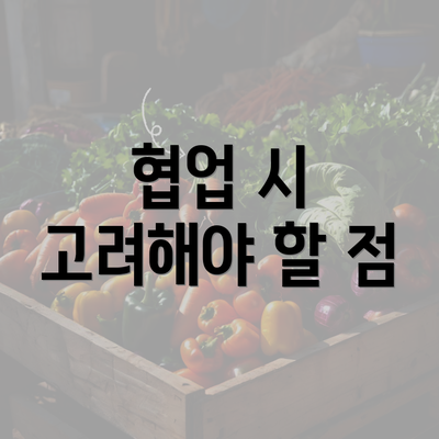 협업 시 고려해야 할 점