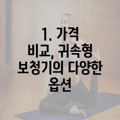 1. 가격 비교, 귀속형 보청기의 다양한 옵션