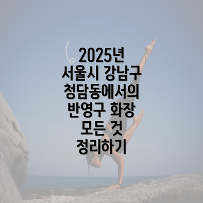 2025년 서울시 강남구 청담동에서의 반영구 화장 모든 것 정리하기