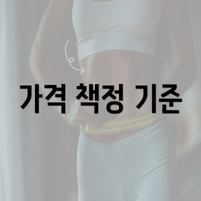 가격 책정 기준