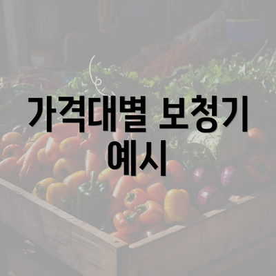 가격대별 보청기 예시