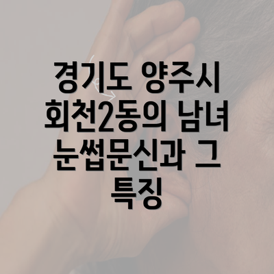 경기도 양주시 회천2동의 남녀 눈썹문신과 그 특징