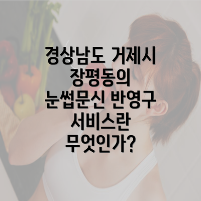 경상남도 거제시 장평동의 눈썹문신 반영구 서비스란 무엇인가?