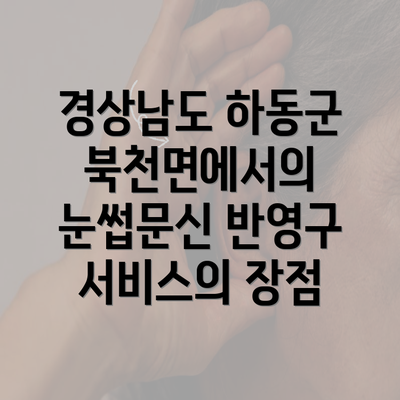 경상남도 하동군 북천면에서의 눈썹문신 반영구 서비스의 장점