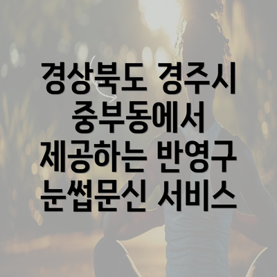 경상북도 경주시 중부동에서 제공하는 반영구 눈썹문신 서비스