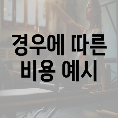 경우에 따른 비용 예시