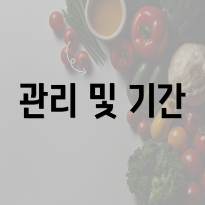 관리 및 기간