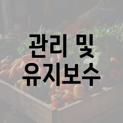 관리 및 유지보수