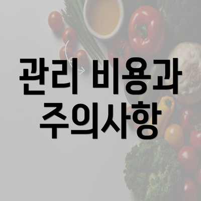 관리 비용과 주의사항