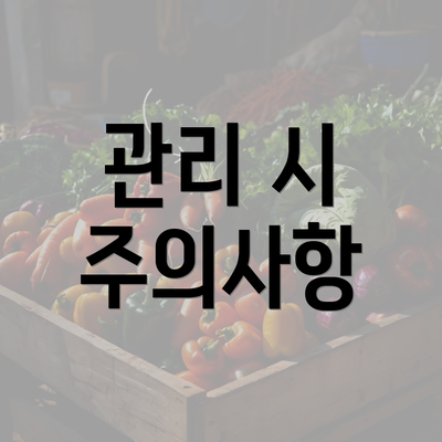 관리 시 주의사항