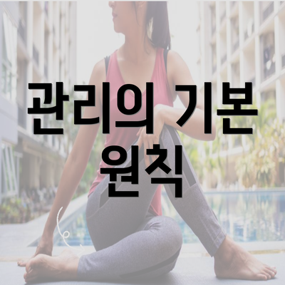 관리의 기본 원칙