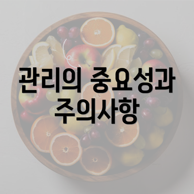 관리의 중요성과 주의사항