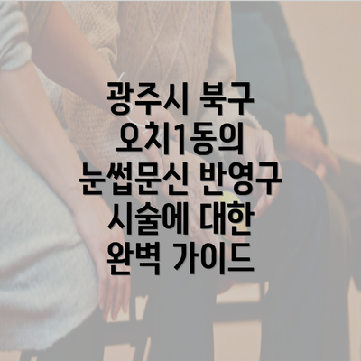 광주시 북구 오치1동의 눈썹문신 반영구 시술에 대한 완벽 가이드