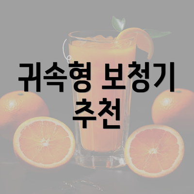 귀속형 보청기 추천